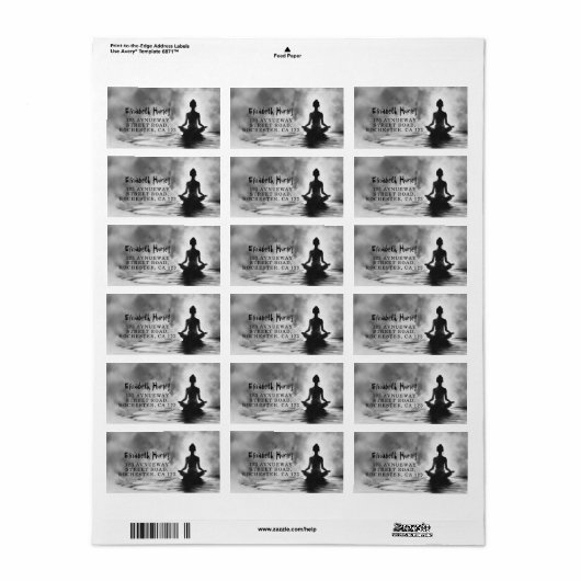 Yoga Meditatie Instructeur Lotus Pose Inkt Schilde Etiket (Full Sheet)