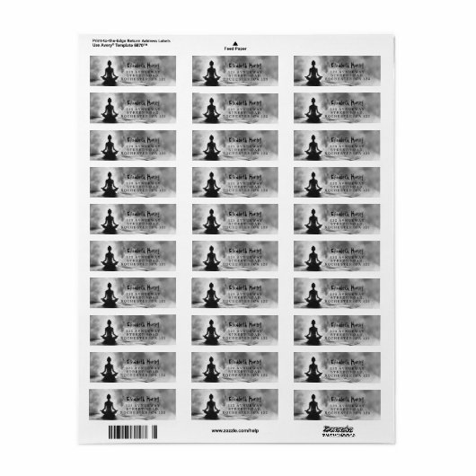 Yoga Meditatie Instructeur Lotus Pose Inkt Schilde Etiket (Full Sheet)