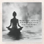 Yoga Meditatie Instructeur Lotus Pose Inkt Schilde Glazen Onderzetter (Voorkant)