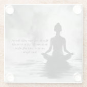 Yoga Meditatie Instructeur Lotus Pose Inkt Schilde Glazen Onderzetter (Achterkant)