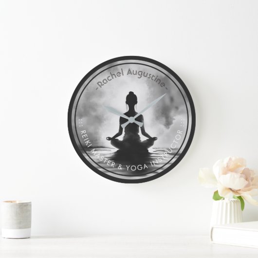 Yoga Meditatie Instructeur Lotus Pose Inkt Schilde Grote Klok (Huis)