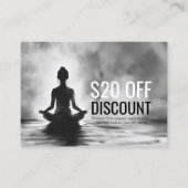 Yoga Meditatie Instructeur Lotus Pose Inkt Schilde Kortingskaartje (Voorkant)
