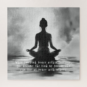 Yoga Meditatie Instructeur Lotus Pose Inkt Schilde Legpuzzel