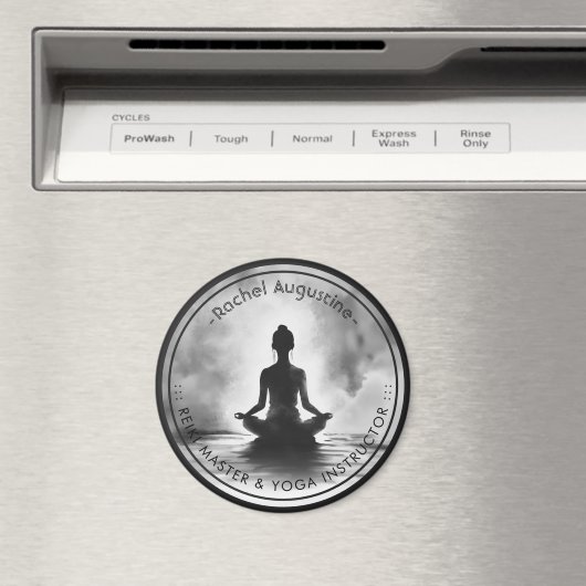 Yoga Meditatie Instructeur Lotus Pose Inkt Schilde Magneet (Insitu (Vaatwasser))