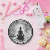 Yoga Meditatie Instructeur Lotus Pose Inkt Schilde Papieren Bordje (Feest)