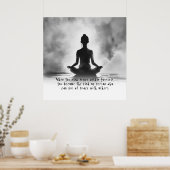 Yoga Meditatie Instructeur Lotus Pose Inkt Schilde Poster (Keuken)