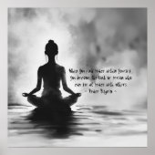 Yoga Meditatie Instructeur Lotus Pose Inkt Schilde Poster (Voorkant)