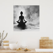 Yoga Meditatie Instructeur Lotus Pose Inkt Schilde Poster (Keuken)