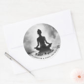 Yoga Meditatie Instructeur Lotus Pose Inkt Schilde Ronde Sticker (Envelop)