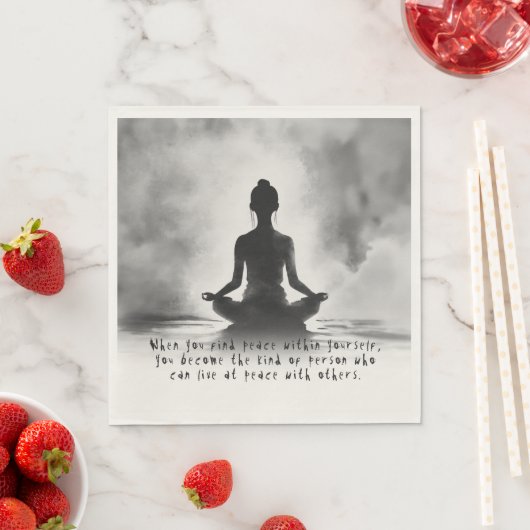 Yoga Meditatie Instructeur Lotus Pose Inkt Schilde Servet (Insitu)