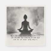 Yoga Meditatie Instructeur Lotus Pose Inkt Schilde Servet (Voorkant)