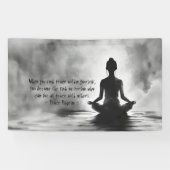 Yoga Meditatie Instructeur Lotus Pose Inkt Schilde Spandoek (Horizontaal)