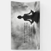 Yoga Meditatie Instructeur Lotus Pose Inkt Schilde Spandoek (Verticaal)