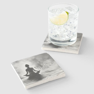 Yoga Meditatie Instructeur Lotus Pose Inkt Schilde Stenen Onderzetter