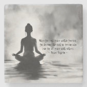 Yoga Meditatie Instructeur Lotus Pose Inkt Schilde Stenen Onderzetter (Voorkant)