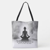Yoga Meditatie Instructeur Lotus Pose Inkt Schilde Tote Bag (Achterkant)