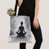 Yoga Meditatie Instructeur Lotus Pose Inkt Schilde Tote Bag (Dichtbij)