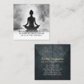 Yoga Meditatie Instructeur Lotus Pose Inkt Schilde Vierkante Visitekaartje (Voorkant / Achterkant)