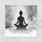 Yoga Meditatie Instructeur Lotus Pose Inkt Schilde Vierkante Visitekaartje (Voorkant)