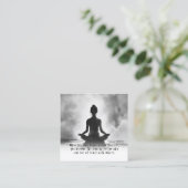 Yoga Meditatie Instructeur Lotus Pose Inkt Schilde Vierkante Visitekaartje (Staand voorkant)