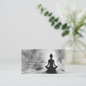 Yoga Meditatie Instructeur Lotus Pose Inkt Schilde Visitekaartje (Staand voorkant)