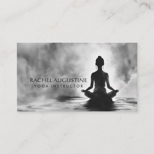 Yoga Meditatie Instructeur Lotus Pose Inkt Schilde Visitekaartje (Voorkant)