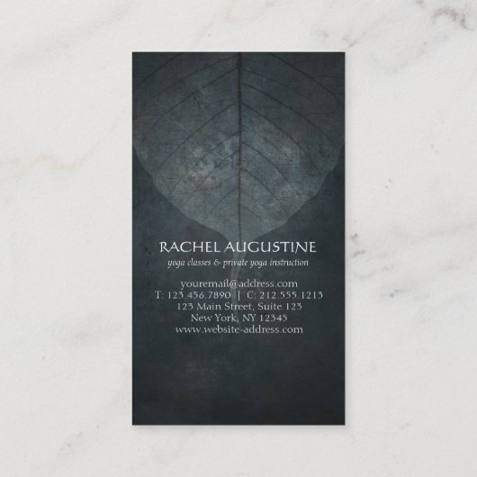 Yoga Meditatie Instructeur Lotus Pose Inkt Schilde Visitekaartje (Achterkant)