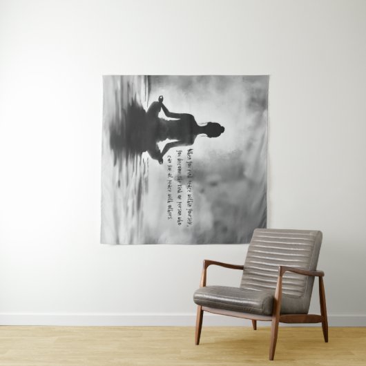 Yoga Meditatie Instructeur Lotus Pose Inkt Schilde Wandkleed (In Situ (horizontaal))