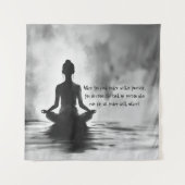 Yoga Meditatie Instructeur Lotus Pose Inkt Schilde Wandkleed (Voorkant)