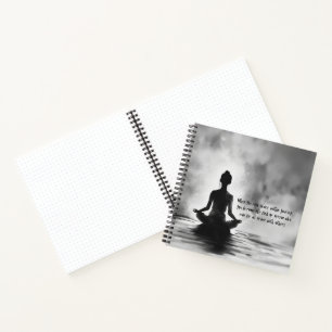 Yoga Meditatie Instructeur Lotuspositie Inktekenin Notitieboek