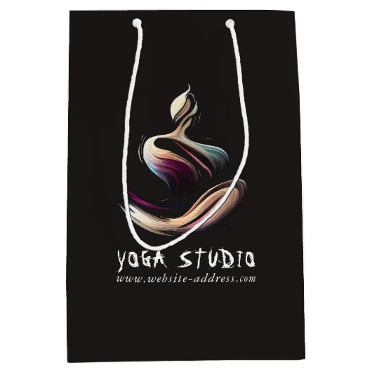 Yoga Meditatie Instructeur Lotuspositie Kwaststree Medium Cadeauzakje (Voorkant)