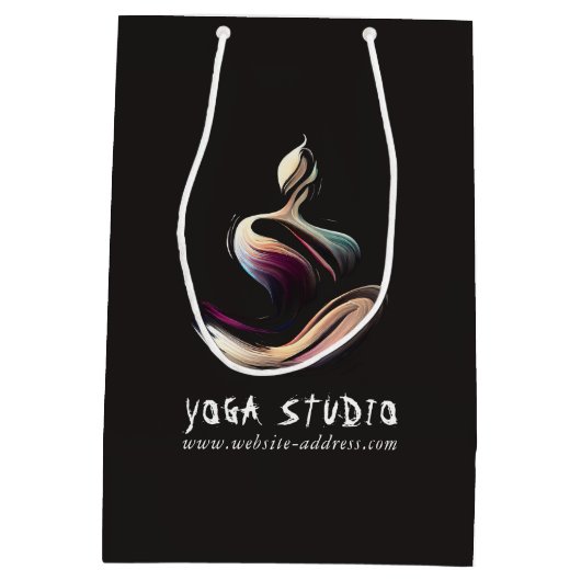 Yoga Meditatie Instructeur Lotuspositie Kwaststree Medium Cadeauzakje (Achterkant)