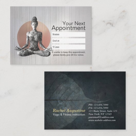 Yoga Meditatie Instructeur Reiki Master Lotus Pose Afsprakenkaartje (Voorkant / Achterkant)