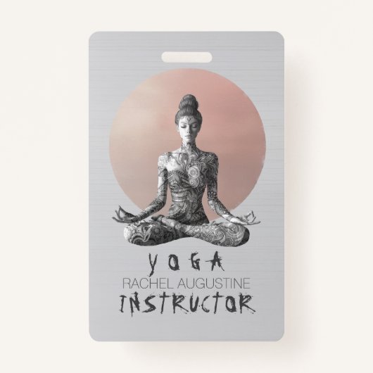 Yoga Meditatie Instructeur Reiki Master Lotus Pose Badge (Achterkant)