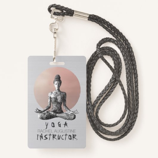 Yoga Meditatie Instructeur Reiki Master Lotus Pose Badge (Achterkant met draagriem)