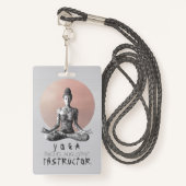 Yoga Meditatie Instructeur Reiki Master Lotus Pose Badge (Voorkant met draagriem)