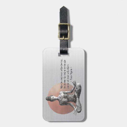 Yoga Meditatie Instructeur Reiki Master Lotus Pose Bagagelabel (Voorkant verticaal)