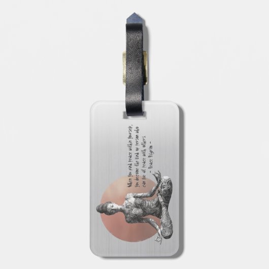 Yoga Meditatie Instructeur Reiki Master Lotus Pose Bagagelabel (Achterkant verticaal)