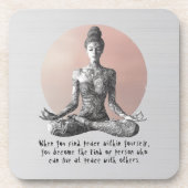 Yoga Meditatie Instructeur Reiki Master Lotus Pose Bier Onderzetter (Voorkant)