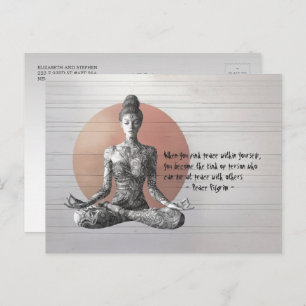 Yoga Meditatie Instructeur Reiki Master Lotus Pose Briefkaart