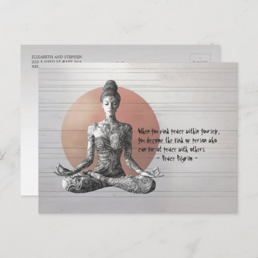 Yoga Meditatie Instructeur Reiki Master Lotus Pose Briefkaart (Voorkant / Achterkant)