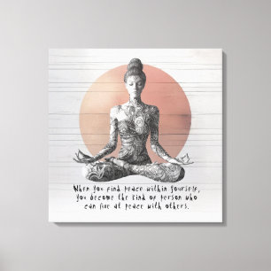 Yoga Meditatie Instructeur Reiki Master Lotus Pose Canvas Afdruk
