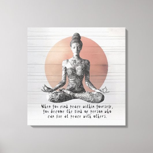 Yoga Meditatie Instructeur Reiki Master Lotus Pose Canvas Afdruk (Voorkant)