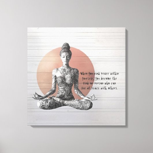 Yoga Meditatie Instructeur Reiki Master Lotus Pose Canvas Afdruk (Voorkant)