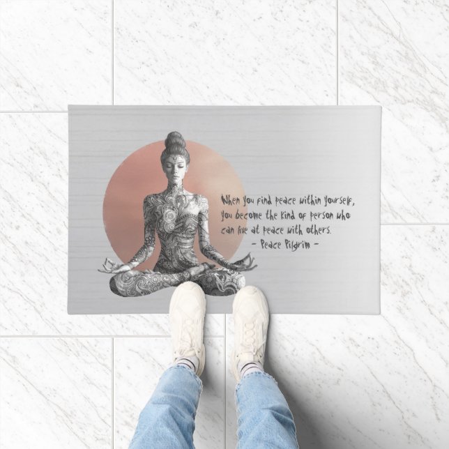 Yoga Meditatie Instructeur Reiki Master Lotus Pose Deurmat (Binnen)