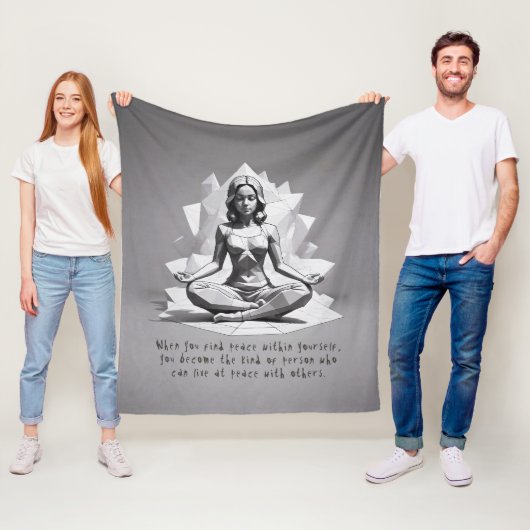 Yoga Meditatie Instructeur Reiki Master Lotus Pose Fleece Deken (In situ)