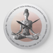 Yoga Meditatie Instructeur Reiki Master Lotus Pose Grote Klok (Voorkant)