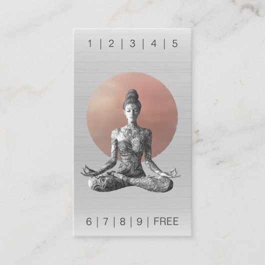 Yoga Meditatie Instructeur Reiki Master Lotus Pose Klantenkaartje (Voorkant)