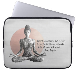 Yoga Meditatie Instructeur Reiki Master Lotus Pose Laptop Sleeve