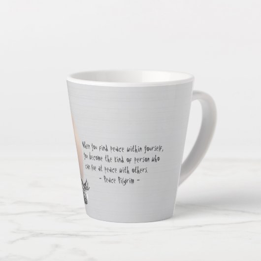 Yoga Meditatie Instructeur Reiki Master Lotus Pose Latte Mok (Rechterhoek)